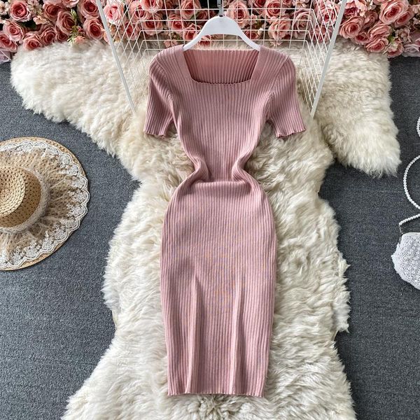 party dresses women summer autumn solid knitted square collar short sleeve vestidos bodycon vintage elegant casual sexi midi pencil dress, White;black
party dresses women summer autumn solid knitted square collar short sleeve vestidos bodycon vintage elegant casual sexi midi pencil dress, White;black