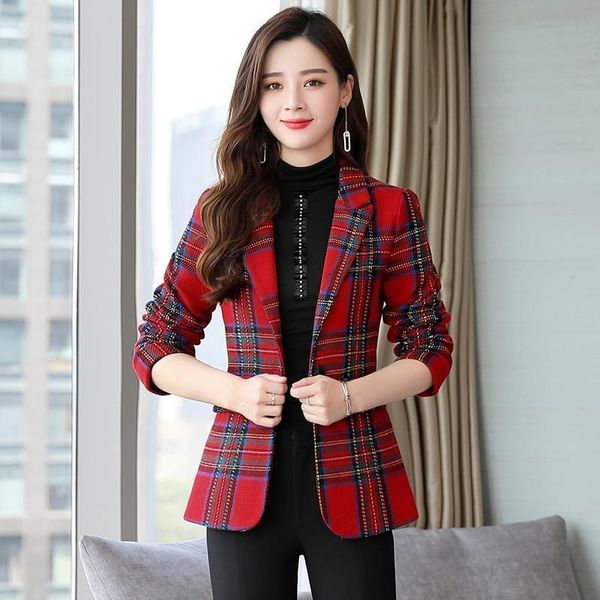 women's suits & blazers 2021 plaid suit jacket female autumn net red trend korean long-sleeved woolen fashion, White;black
women's suits & blazers 2021 plaid suit jacket female autumn net red trend korean long-sleeved woolen fashion, White;black