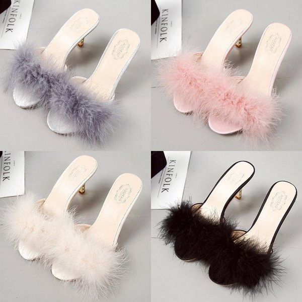 slippers women's fluffy hairy middle heels party nightclub non-slip plush slides female fashion outdoor faux fur furry, Black
slippers women's fluffy hairy middle heels party nightclub non-slip plush slides female fashion outdoor faux fur furry, Black
