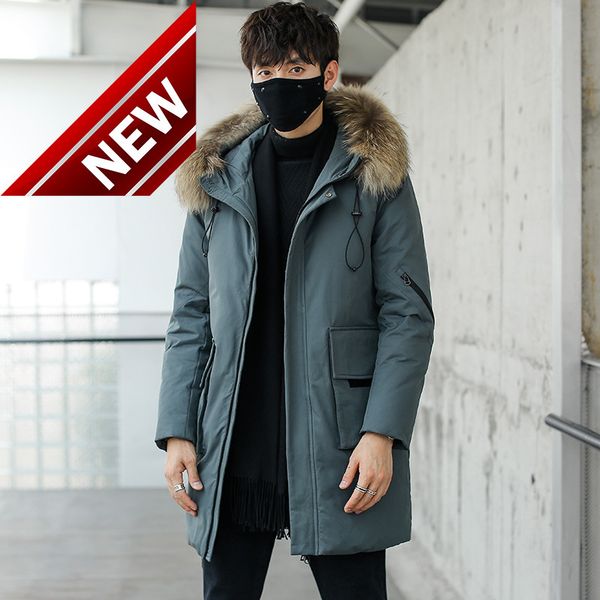 mens down jacket warm white duck long male clothing genuine fur collar winter trendy hooded coat, Black
mens down jacket warm white duck long male clothing genuine fur collar winter trendy hooded coat, Black