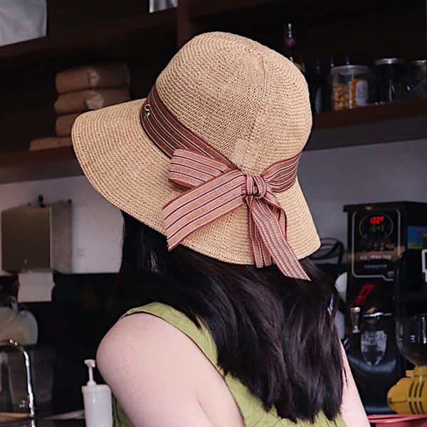 striped bow fashion straw hat women's summer straw fisherman's hat foldable versatile sunshade hat shows small face, Blue;gray
striped bow fashion straw hat women's summer straw fisherman's hat foldable versatile sunshade hat shows small face, Blue;gray