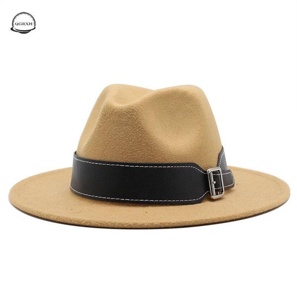 wide brim hats autumn winter woolen hat ladies trend belt jazz wool felt couple women flat big panama style 2021, Blue;gray
wide brim hats autumn winter woolen hat ladies trend belt jazz wool felt couple women flat big panama style 2021, Blue;gray