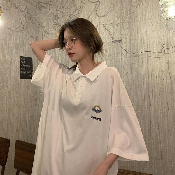 women's t-shirt 2021 summer short sleeve for female students medium and long original bf half top, White
women's t-shirt 2021 summer short sleeve for female students medium and long original bf half top, White