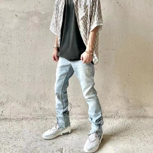 men's jeans zip ankle skinny stretch denim vintage washed jogger men streetwear, Blue
men's jeans zip ankle skinny stretch denim vintage washed jogger men streetwear, Blue