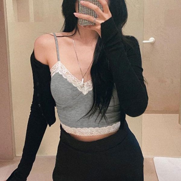 women's tanks & camis lace patchwork camisole crop women v neck tank solid summer y2k skinny sweet elegant clubwear party vest, White
women's tanks & camis lace patchwork camisole crop women v neck tank solid summer y2k skinny sweet elegant clubwear party vest, White