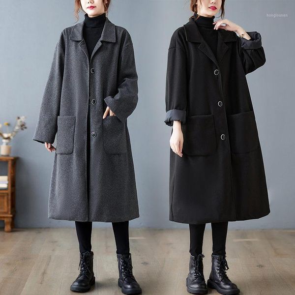 women's trench coats autumn and winter woolen coat women 2021 korean large size long windbreaker loose single breasted casacos feminino, Tan;black
women's trench coats autumn and winter woolen coat women 2021 korean large size long windbreaker loose single breasted casacos feminino, Tan;black