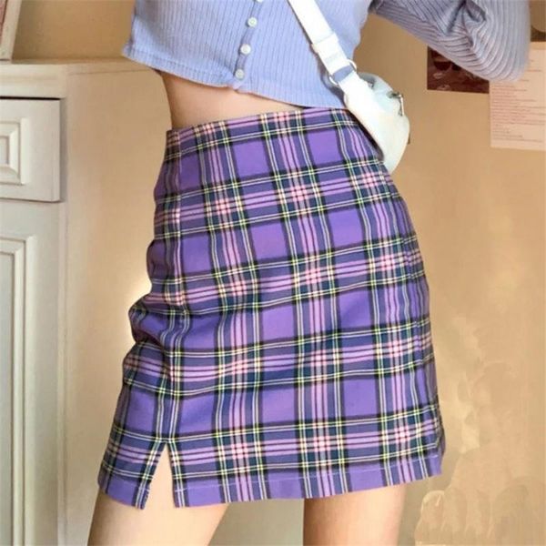 vintage purple plaid mini skirts women summer korea split office lady casual short pleated, Black
vintage purple plaid mini skirts women summer korea split office lady casual short pleated, Black