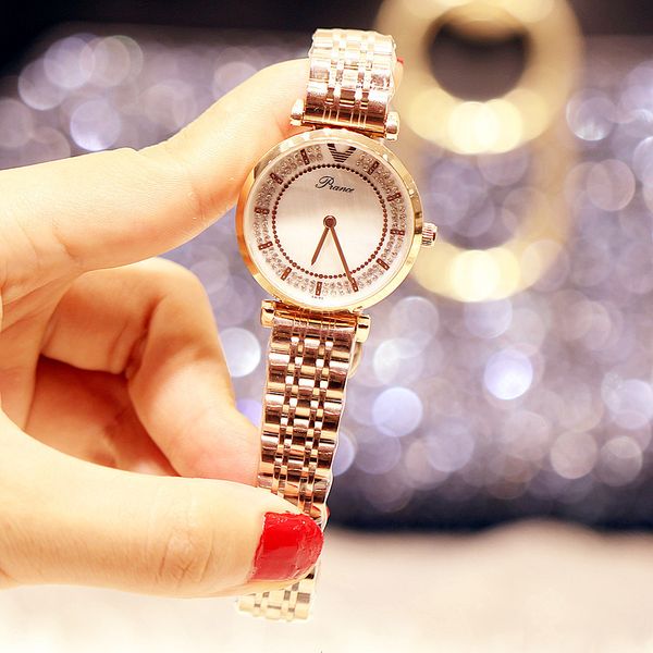watch net red fashion women's waterproof steel band inlaid with diamond color shell two needle, Slivery;brown
watch net red fashion women's waterproof steel band inlaid with diamond color shell two needle, Slivery;brown