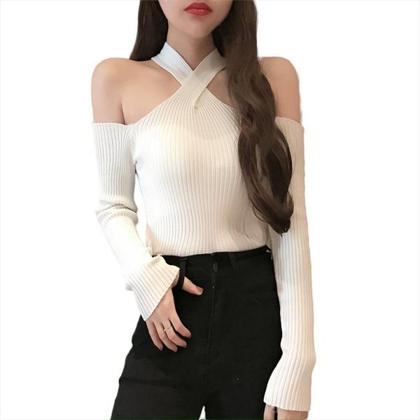 ins women long sleeve twist sweater neckline knitted ribbed pull cold shoulder off femme pullover clothes jersey, White;black
ins women long sleeve twist sweater neckline knitted ribbed pull cold shoulder off femme pullover clothes jersey, White;black