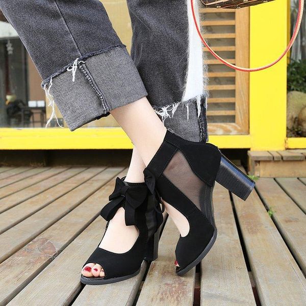 dress shoes summer mesh flock peep toe sandals high heels single women in europe and america 2021 spring, Black
dress shoes summer mesh flock peep toe sandals high heels single women in europe and america 2021 spring, Black