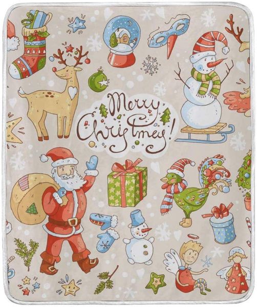Bed Blanket Throw Blanket, New Year Winter Santa Claus Blankets Flannel Microfibre for Sofa Bed Nap Women Men Boys Girls Kids
Bed Blanket Throw Blanket, New Year Winter Santa Claus Blankets Flannel Microfibre for Sofa Bed Nap Women Men Boys Girls Kids