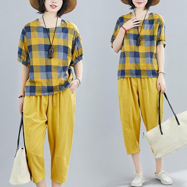 women's blouses & shirts coigarsam plus size casual cotton linen blouse women plaid loose blusas womens and yellow 5206, White
women's blouses & shirts coigarsam plus size casual cotton linen blouse women plaid loose blusas womens and yellow 5206, White