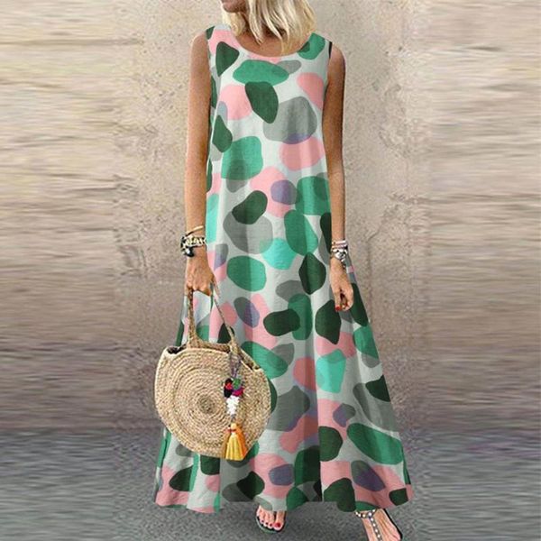 woman dress casual loose printed bohemian a-line plus size ruffles o-neck sleeveless long vestido de mujer dresses, Black;gray
woman dress casual loose printed bohemian a-line plus size ruffles o-neck sleeveless long vestido de mujer dresses, Black;gray