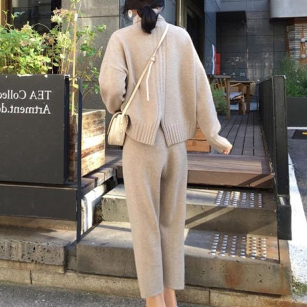women's two piece pants autumn winter knitted tracksuit turtleneck sweater + casual knit fashion women set female suits 2021, White
women's two piece pants autumn winter knitted tracksuit turtleneck sweater + casual knit fashion women set female suits 2021, White