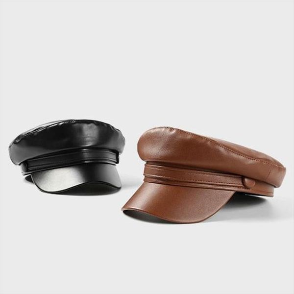 spring autumn leather military cap hat army beret femme women black berets caps for sombrero mujer flat hats, Blue;gray
spring autumn leather military cap hat army beret femme women black berets caps for sombrero mujer flat hats, Blue;gray