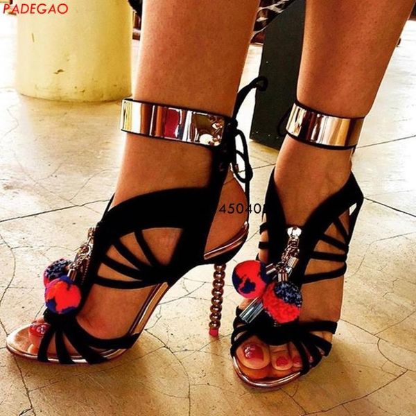 dress shoes fringe tassel stiletto sandals metal ankle wrap beading heel pumps pom lace up cut-out woman, Black
dress shoes fringe tassel stiletto sandals metal ankle wrap beading heel pumps pom lace up cut-out woman, Black