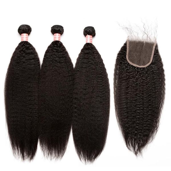 human hair bulks kinky straight with closure 3 bundles 6x6 brazilian remy weave venvee, Black
human hair bulks kinky straight with closure 3 bundles 6x6 brazilian remy weave venvee, Black