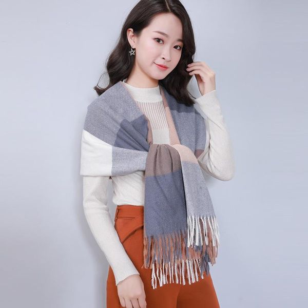 scarves matagorda autumn women's scarf thickened warm imitation cashmere plaid shawl oversized long fashion shawls and wraps, Blue;gray
scarves matagorda autumn women's scarf thickened warm imitation cashmere plaid shawl oversized long fashion shawls and wraps, Blue;gray