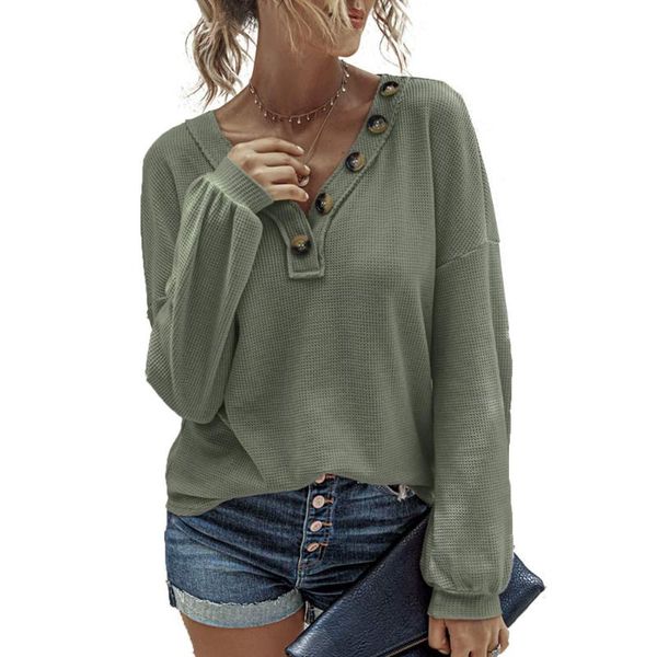 women's t-shirt buttons t shirt women solid color long sleeve loose casual outfits v-neck office lady work clothing tees 2021, White
women's t-shirt buttons t shirt women solid color long sleeve loose casual outfits v-neck office lady work clothing tees 2021, White