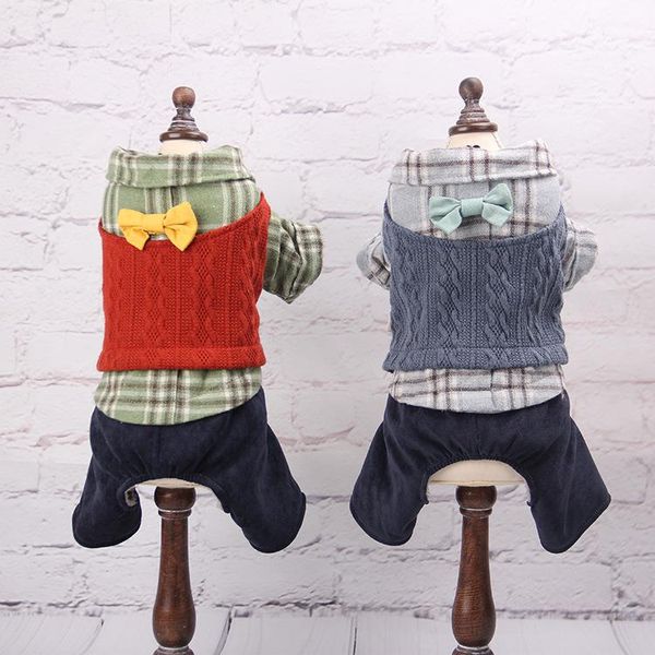 dog apparel red blue colors warm clothes for autumn and winter pet clothing knitted false two pieces small puppy four-legged
dog apparel red blue colors warm clothes for autumn and winter pet clothing knitted false two pieces small puppy four-legged