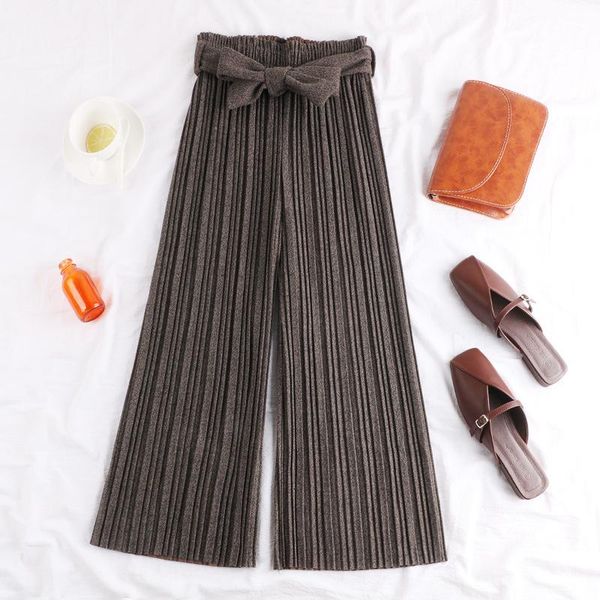 women's pants & capris ichoix winter high waist pleated wide leg women 2021 solid casual elegant bowtie ladies long trouser, Black;white
women's pants & capris ichoix winter high waist pleated wide leg women 2021 solid casual elegant bowtie ladies long trouser, Black;white