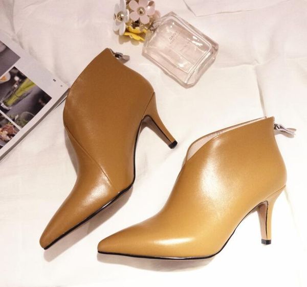 dress shoes v design apontou toe botas elegante mulher couro genuÃno sapatos de salto moda senhoras curtas ankle boots s033 x7tz, Black
dress shoes v design apontou toe botas elegante mulher couro genuÃno sapatos de salto moda senhoras curtas ankle boots s033 x7tz, Black