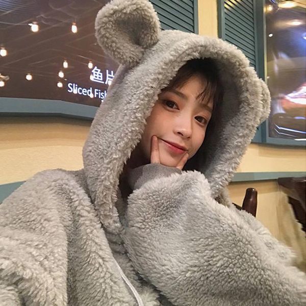 women's hoodies & sweatshirts heydress 2021 women pullover girl winter warm loose solid bear ear outerwear coat cute casual long sleeve, Black
women's hoodies & sweatshirts heydress 2021 women pullover girl winter warm loose solid bear ear outerwear coat cute casual long sleeve, Black