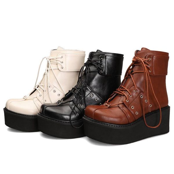 boots products for autumn and winter fashion platform wedges women's shoes waterproof front lace-up, Black
boots products for autumn and winter fashion platform wedges women's shoes waterproof front lace-up, Black