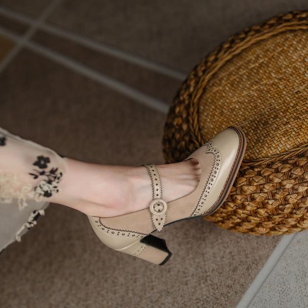 women pumps natural leather shoes 22-25cm length brogues cowhide + sheep suede mary jane heels for dress, Black
women pumps natural leather shoes 22-25cm length brogues cowhide + sheep suede mary jane heels for dress, Black