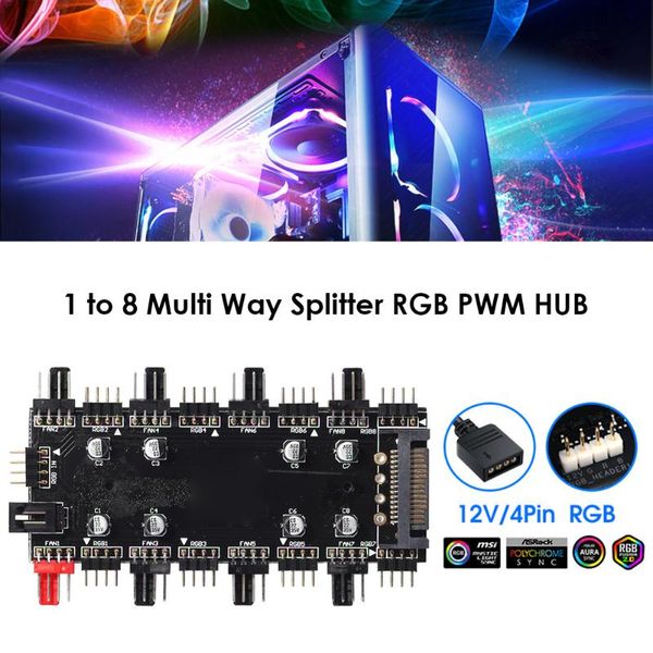 computer cables & connectors 1 to 8 multi way splitter rgb pwm hub for pc fan cooler motherboard 12v/4pin 5v/3pin led strip light adapter sa
computer cables & connectors 1 to 8 multi way splitter rgb pwm hub for pc fan cooler motherboard 12v/4pin 5v/3pin led strip light adapter sa