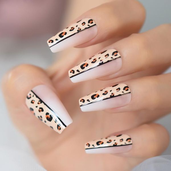 false nails glossy leopard pattern ombre pink nude white french ballerina coffin press on nail gradient natural ballet fake tips, Red;gold
false nails glossy leopard pattern ombre pink nude white french ballerina coffin press on nail gradient natural ballet fake tips, Red;gold