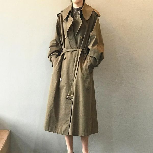 women's trench coats spring x-long oversized windbreaker bf style loose belt show thin coat army green with pockets 8988, Tan;black
women's trench coats spring x-long oversized windbreaker bf style loose belt show thin coat army green with pockets 8988, Tan;black