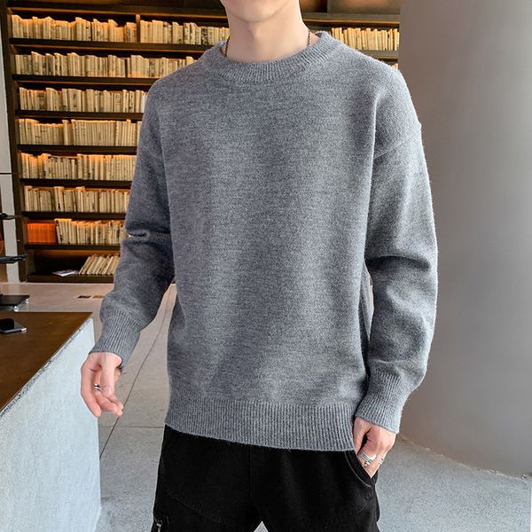sweater knit autumn and winter men's t shirt thickened round neck pullover solid color baseline trendy clothing, White;black
sweater knit autumn and winter men's t shirt thickened round neck pullover solid color baseline trendy clothing, White;black