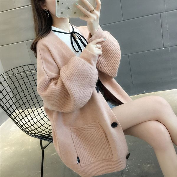 luxury ets korean spring and autumn 2021 versatile college sweater cardigan lazy style knitted et women's loose, Black;brown
luxury ets korean spring and autumn 2021 versatile college sweater cardigan lazy style knitted et women's loose, Black;brown