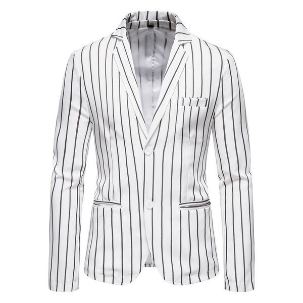 men's button suit white black stripes long sleeve lapel pocket spring loose fashion casual style male coats
men's button suit white black stripes long sleeve lapel pocket spring loose fashion casual style male coats