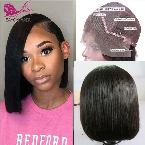 lace wigs eayon side part bob wig front human hair 150 density brazilian straight short for black women, Black;brown
lace wigs eayon side part bob wig front human hair 150 density brazilian straight short for black women, Black;brown