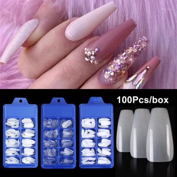100pcs/box artificial fake nails tips long ballerina all cover uv coffin gel false diy nail art accessary clear/white/natural1, Red;gold
100pcs/box artificial fake nails tips long ballerina all cover uv coffin gel false diy nail art accessary clear/white/natural1, Red;gold