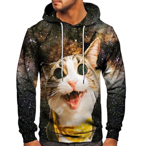 men's hoodies & sweatshirts 2021 autumn style 3d printing cat hoodie fashion hip-hop hedging casual jogging fitness suit s-6xl, Black
men's hoodies & sweatshirts 2021 autumn style 3d printing cat hoodie fashion hip-hop hedging casual jogging fitness suit s-6xl, Black