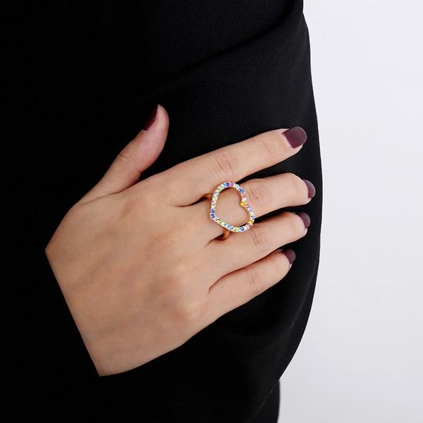 cluster rings re retro fashion colorful hollow simple crystal ring creative heart gold color women's engagement party wholesale jewelry, Golden;silver
cluster rings re retro fashion colorful hollow simple crystal ring creative heart gold color women's engagement party wholesale jewelry, Golden;silver
