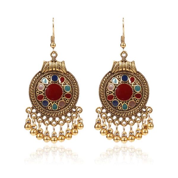 stud bonlavie retro folk style earrings disc metal ball tassel fashion temperament female, Golden;silver
stud bonlavie retro folk style earrings disc metal ball tassel fashion temperament female, Golden;silver
