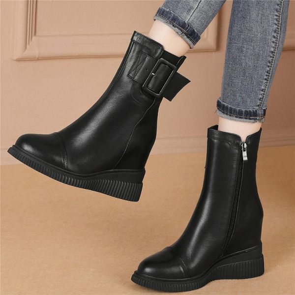 boots high platform creepers women genuine leather wedges heel ankle female round toe fashion sneakers casual shoes, Black
boots high platform creepers women genuine leather wedges heel ankle female round toe fashion sneakers casual shoes, Black