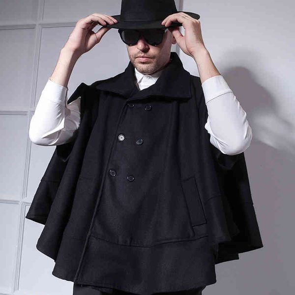 wool men's short coat of two breasted bat shirt cape autumn winter european and american wildlife male cl tide t2fw, Black
wool men's short coat of two breasted bat shirt cape autumn winter european and american wildlife male cl tide t2fw, Black