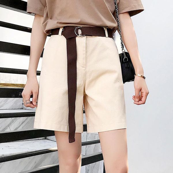 women's shorts belt cargo summer women oversize relax fit feminine street wide leg pockets mujer cycling short, White;black
women's shorts belt cargo summer women oversize relax fit feminine street wide leg pockets mujer cycling short, White;black