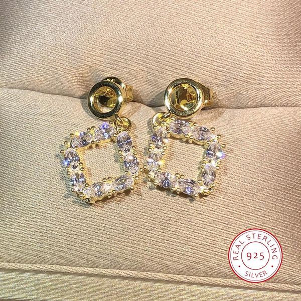 stud 925 sterling silver fashion square pendant white zircon earrings ladies wedding party jewelry lady style, Golden;silver
stud 925 sterling silver fashion square pendant white zircon earrings ladies wedding party jewelry lady style, Golden;silver