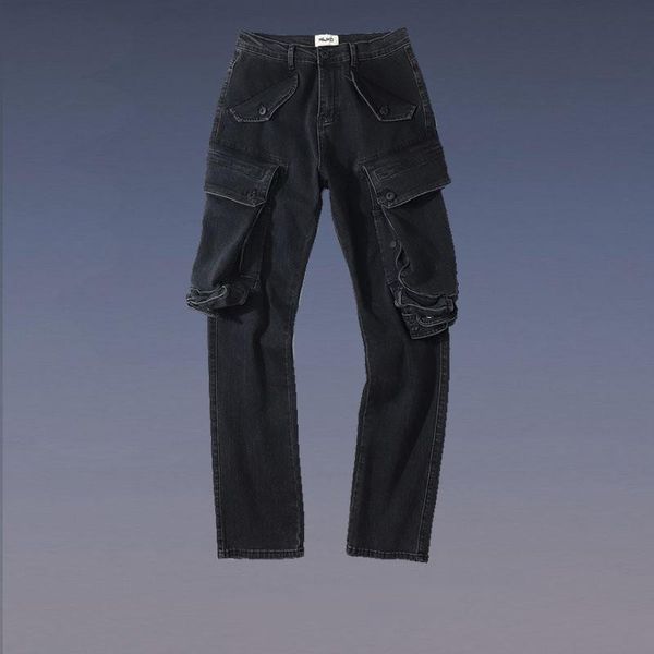 men's pants high street vibe wind three-dimensional big pocket functional overalls loose and old trend straight trousers cargo, Black
men's pants high street vibe wind three-dimensional big pocket functional overalls loose and old trend straight trousers cargo, Black