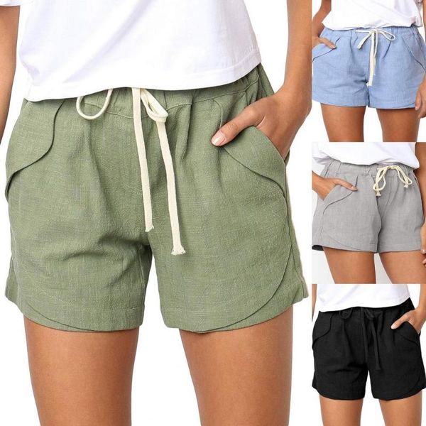 women's shorts solid color women drawstring elastic waist woman summer casual short loose plus size femme, White;black
women's shorts solid color women drawstring elastic waist woman summer casual short loose plus size femme, White;black