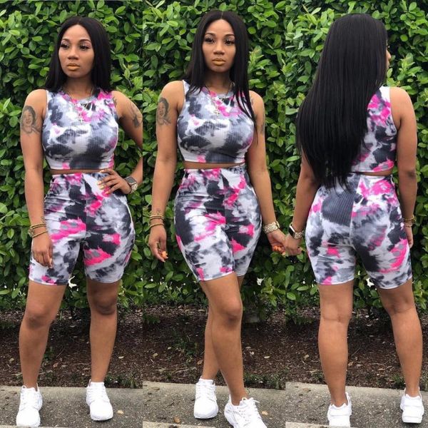 women's tracksuits  two piece set tie dye print sleeveless 2021summer clothes for women party club casual wrap short arrival, Gray
women's tracksuits  two piece set tie dye print sleeveless 2021summer clothes for women party club casual wrap short arrival, Gray