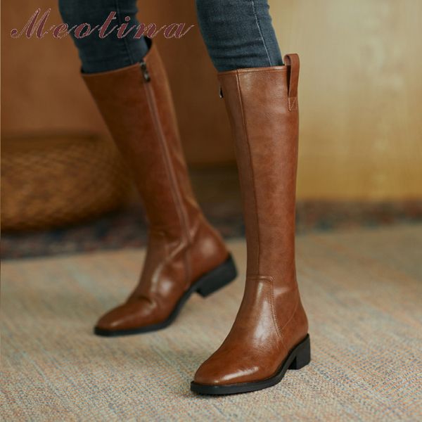med heel riding boots woman block knee high zipper square toe long female shoes autumn winter brown 40 210517, Black
med heel riding boots woman block knee high zipper square toe long female shoes autumn winter brown 40 210517, Black