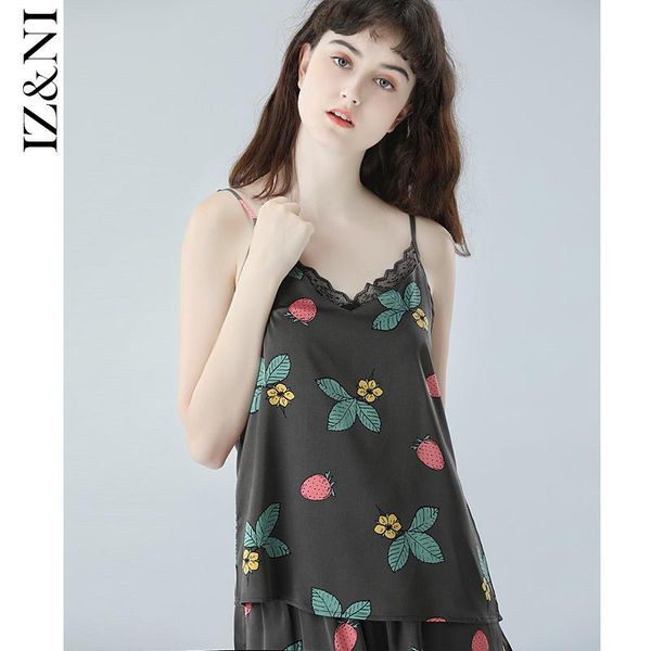 women's sleepwear iizzini original 2021 harness pajamas women summer strawberry ice silk printed shorts leisurewear suit, Black;red
women's sleepwear iizzini original 2021 harness pajamas women summer strawberry ice silk printed shorts leisurewear suit, Black;red