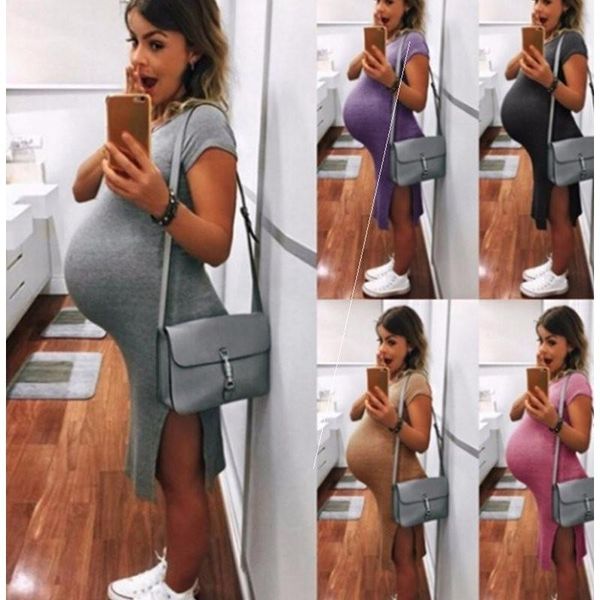 casual maternity dresses mid-length knitted pregnancy dress comfortable soft round neck short sleeve pregnant, White
casual maternity dresses mid-length knitted pregnancy dress comfortable soft round neck short sleeve pregnant, White